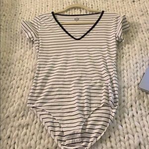 Black and white t body suit